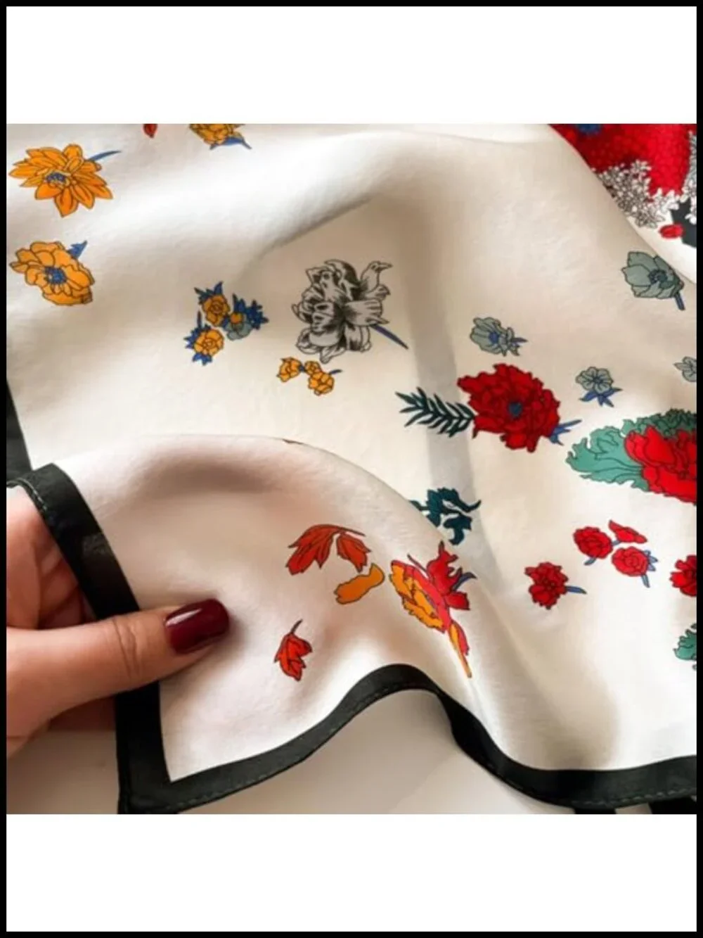 100% Pure Mulberry Silk Square Scarf 26x26 Neck Scarf for Women Headwrap